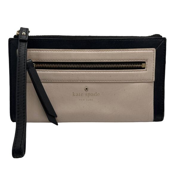 KATE SPADE New York Black and Cream / Taupe Wallet Wristlet - Picture 1 of 9